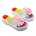 Women Summer Slippers Flip Flops Platform Floral Shoes