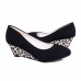 Women Slip On Casual Pumps Leopard Wedge Heels Platform Leisure Shoes