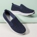 Women Casual Rhinestone Breathable Knitted Soft Flat Walking Sneakers