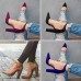 Women’s Fashion Pointed Toe High Heel Strappy Classic Sexy Thick Heel Shoes