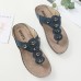 Bohemian Rhinestone Beach Clip Toe Casual Slippers