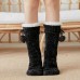 Women Warm Winter Outdoor Solid Color Plus Velvet Thicken Home Sleep Socks Tube Socks With Fluff