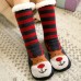 Women Warm Winter Outdoor Christmas Style Santa Claus Elk Pattern Plus Velvet Thicken Home Sleep Socks Tube Socks