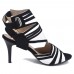 Plus Size Women Fashion Striped Hook   Loop Heeled Sandals