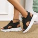 Women Casual Lace  up Comfy Knit Open Toe Platform Sandals