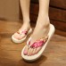 Big Size Summer Women Beach Slippers Bohemia Flip Flops Breathable Silk Slippers