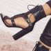 Plus Size Women Fashion Alligator Pattern Back  zip Heeled Sandals