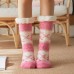 Women Warm Winter Outdoor Christmas Style Elk Snowflake Pattern Plus Velvet Thicken Home Sleep Socks Tube Socks