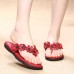  Handmade Leather Casual Flower Comfy Flat Slippers