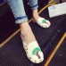 Women Round Toe Hollow Out Breathable Soft Sole Home Flat Beach Slipper