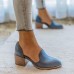 US Chunky Heel Pumps Casual Slip On Shoes