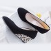 Women Slip On Casual Pumps Leopard Wedge Heels Platform Leisure Shoes