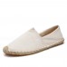 Women Large Size Solid Color Slip  on Espadrilles Fisherman Flat Shoes