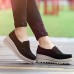 Women Platform Slip On Casual Suede Comfy Thick Heel Shoes