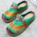  Soft Colorful Embroidered Buckle Folkways Backless Flat Shoes