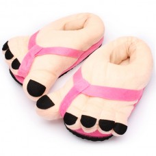 Women Novelty Big Toe Cotton Home Slippers Lovers Indoor Shoes