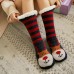 Women Warm Winter Outdoor Christmas Style Santa Claus Elk Pattern Plus Velvet Thicken Home Sleep Socks Tube Socks