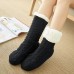 Women Warm Winter Outdoor Solid Color Plus Velvet Thicken Home Sleep Socks Tube Socks