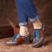  Folkways Stitching Splicing Shoes Genuine Leather Pumps