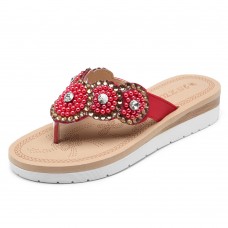 Bohemian Comfortable Casual Pearl Women Beach Slippers