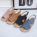 Plus Size Women Casual Buckle Comfy Open Toe Platform Wedges Sandals